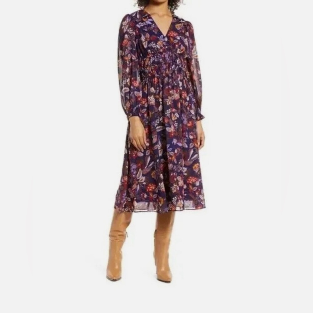 🌸 Julia Jordan Floral Midi Dress – Size 6 - Picture 2 of 12